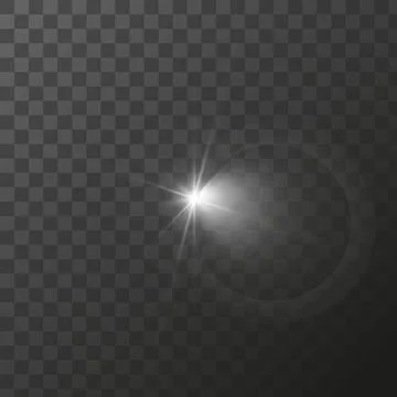Shining star light rays glowing particles. Vector special effect on a Illustrazione stock