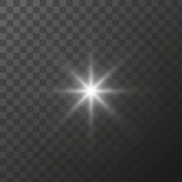 Shining star light rays glowing particles. Vector special effect on a Illustrazione stock