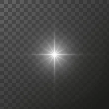 Shining star light rays glowing particles. Vector special effect on a Stock Illustration