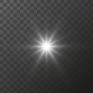 Shining star light rays glowing particles. Vector special effect on a Illustrazione stock