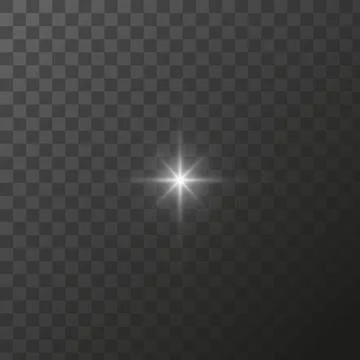 Shining star light rays glowing particles. Vector special effect on a Illustrazione stock