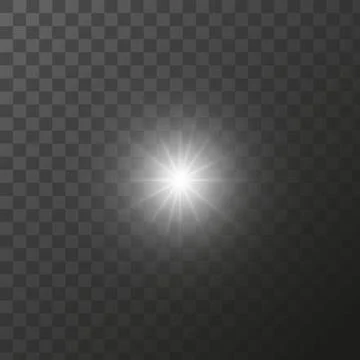 Shining star light rays glowing particles. Vector special effect on a Illustrazione stock