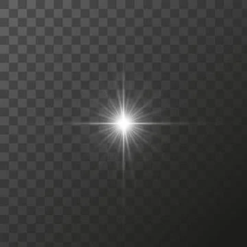 Shining star light rays glowing particles. Vector special effect on a Illustrazione stock