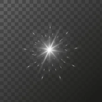 Shining star light rays glowing particles. Vector special effect on a Stock Illustration