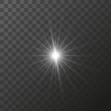 Shining star light rays glowing particles. Vector special effect on a Illustrazione stock