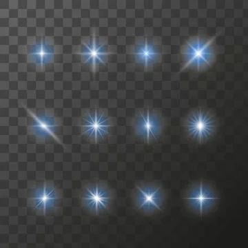 Shining star light rays glowing particles. Vector special effect on a Illustrazione stock