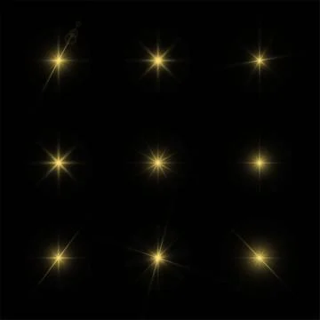 Shining star light rays glowing particles. Vector special effect on a Stock Illustration