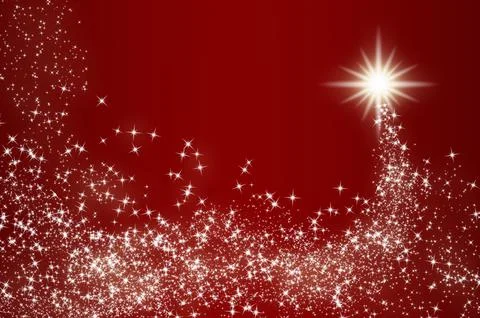Shining star on red background with customizable space for text. Stock Illustration