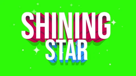 Shining star sign looping animation on green background Stock Footage 340455321