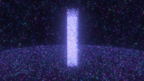 Shining Star Sparkle Particles Glowing Neon Forming Cat Face Shape 库存影片 331297933