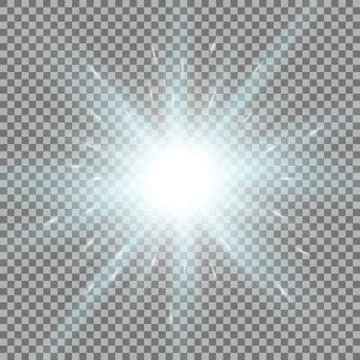 Shining star on transparent background, aqua color Stock Illustration