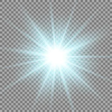 Shining star on transparent background, aqua color Stock Illustration