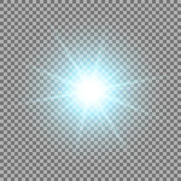 Shining star on transparent background, aqua color Stock Illustration