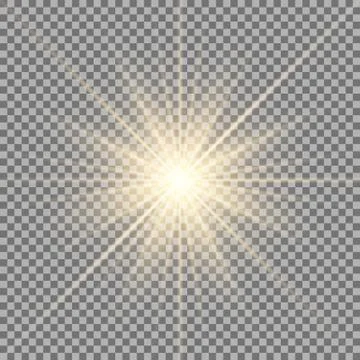 Shining star on transparent background Stock Illustration