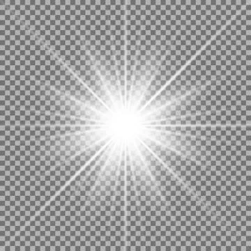 Shining star on transparent background Stock Illustration