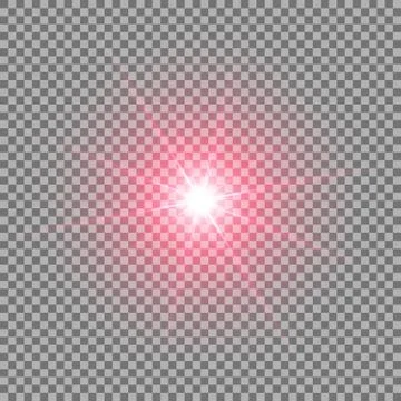 Shining star on transparent background, red color Stock Illustration