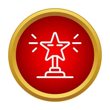 Shining star trophy icon symbolizing award success Stock Illustration