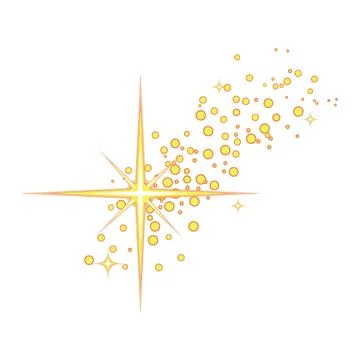 Shining starburst creating magical sparkling dust effect Stock Illustration