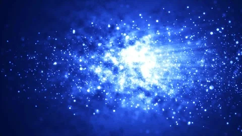 Shining starlight moving horizontally, comet among stardust in blue space. Stock Footage 296011914