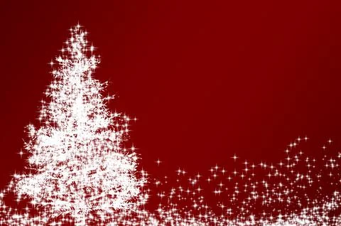 Shining stars like pine tree on red background with customizable space for text Stock Illustration