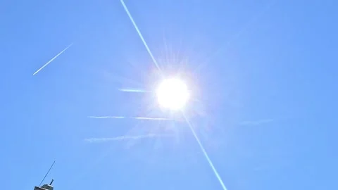 Shining Sun Clear Blue Sky Bright Background Stock Footage 339971063