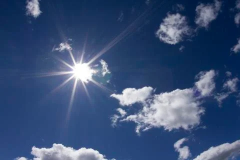 Shining sun in clouds Foto stock