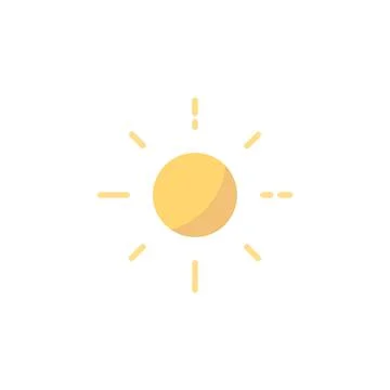 Shining sun. Flat icon. Isolated weather vector illustration Stock Illustration