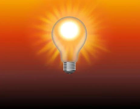 Shining sun in the light bulb Illustrazione stock