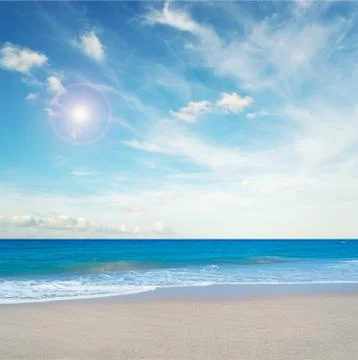 Shining sun over the shore Stock Illustration