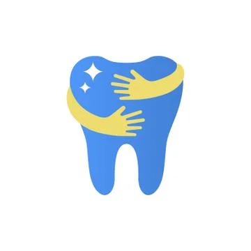 Shining teeth logo sign Stock Illustration