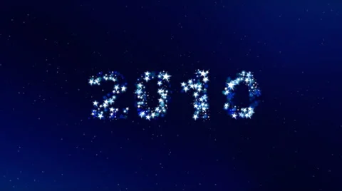 Shining text 2010 animation on dark blue background. Stock Footage 44158616