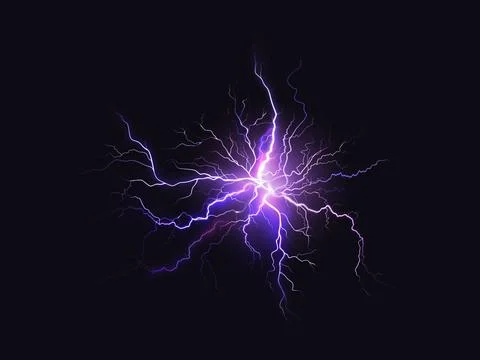 Shining thunderbolt illustration with glowing lightning effect. Electric bolt Stock Illustration
