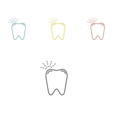 Shining tooth icon vector Stock Illustration
