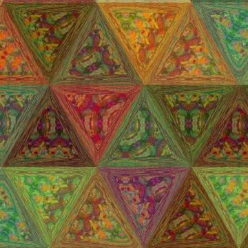 Shining triangles pattern with effect of transparent stained glass Illustrazione stock