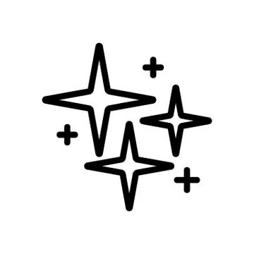 Shining vertical quadrangular stars icon vector outline illustration Stock Illustration