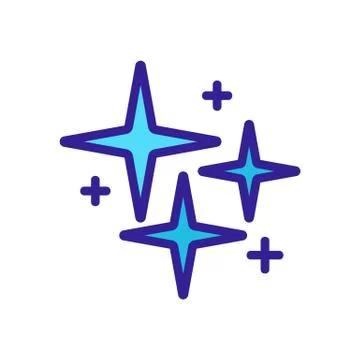 Shining vertical quadrangular stars icon vector outline illustration Stock Illustration