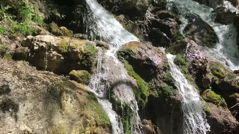 Shining waterfall, Krasnodar Stockbeeldmateriaal 85823516