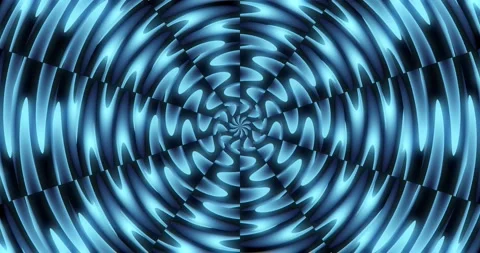 Shining wave-like beams of light of blue shades diverge in circles Stock Footage 212458027