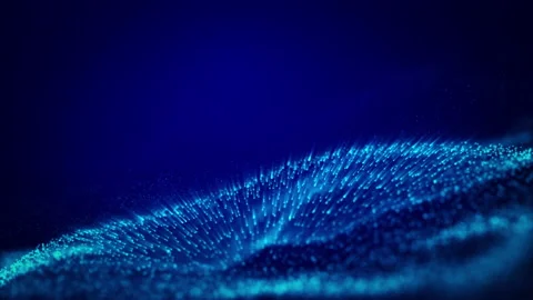 Shining wave particles animation background Stock Footage 202337258