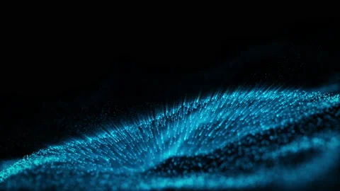 Shining wave particles animation background Stock Footage 202337440