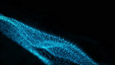 Shining wave particles animation background Stock Footage 202337743