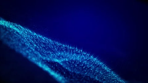 Shining wave particles animation background Stock Footage 202341900