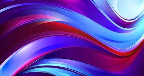 Shining wavy background with red and blue waves Stock Illustration