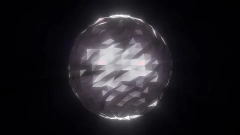 Shining white crystal sphere with polygon facets, radiating brilliance and li 스톡 일러스트