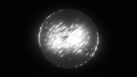 Shining white crystal sphere with polygon facets, radiating brilliance and li Stock Illustration