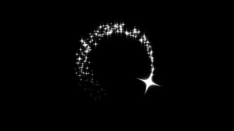 Shining white glitter particles in circular motion over dark backdrop, 4k 스톡 동영상 345990472