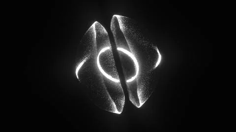 Shining white orb composed of swirling light particles creating circular ener Stock Illustration