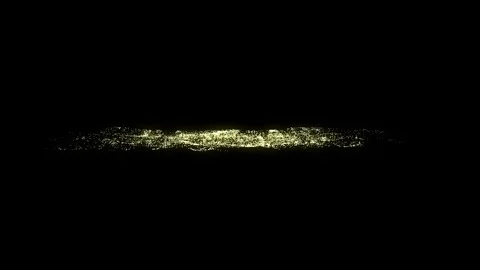 Shining yellow glitter particles moving on black background Stock-Footage 262215337