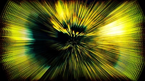 Shining yellow rays burst from a dark center Stock Footage 322124281