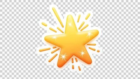 Shining Yellow Star with Sparkling Effects vector illustration Stock Illustration